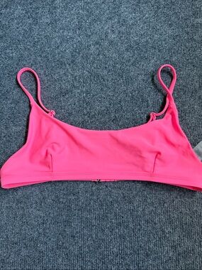 Neon Pink Scoop Bikini Top — Women's Swimwear